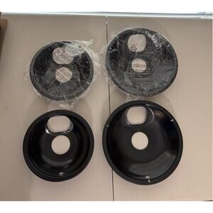 4 NEW Electric Stove Non-stick Drip Bowl Pan Set 8" 6" (Style A)